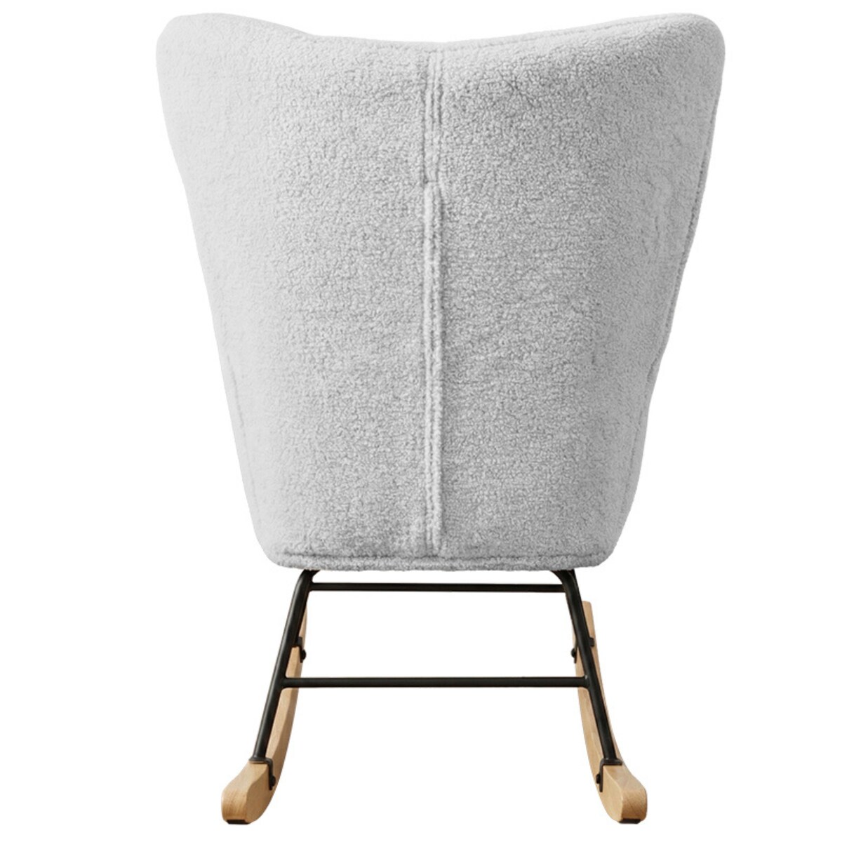 Fotel bujany tapicerowany baranek wygodny wypoczynkowy uszak salon szary