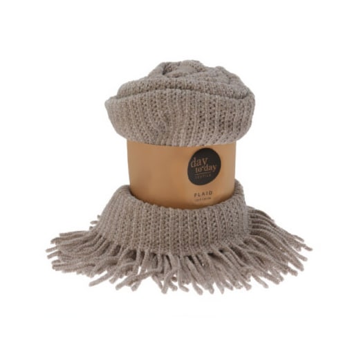 Kocyk boho z frędzlami, dzianinowy, 120 x 150 cm