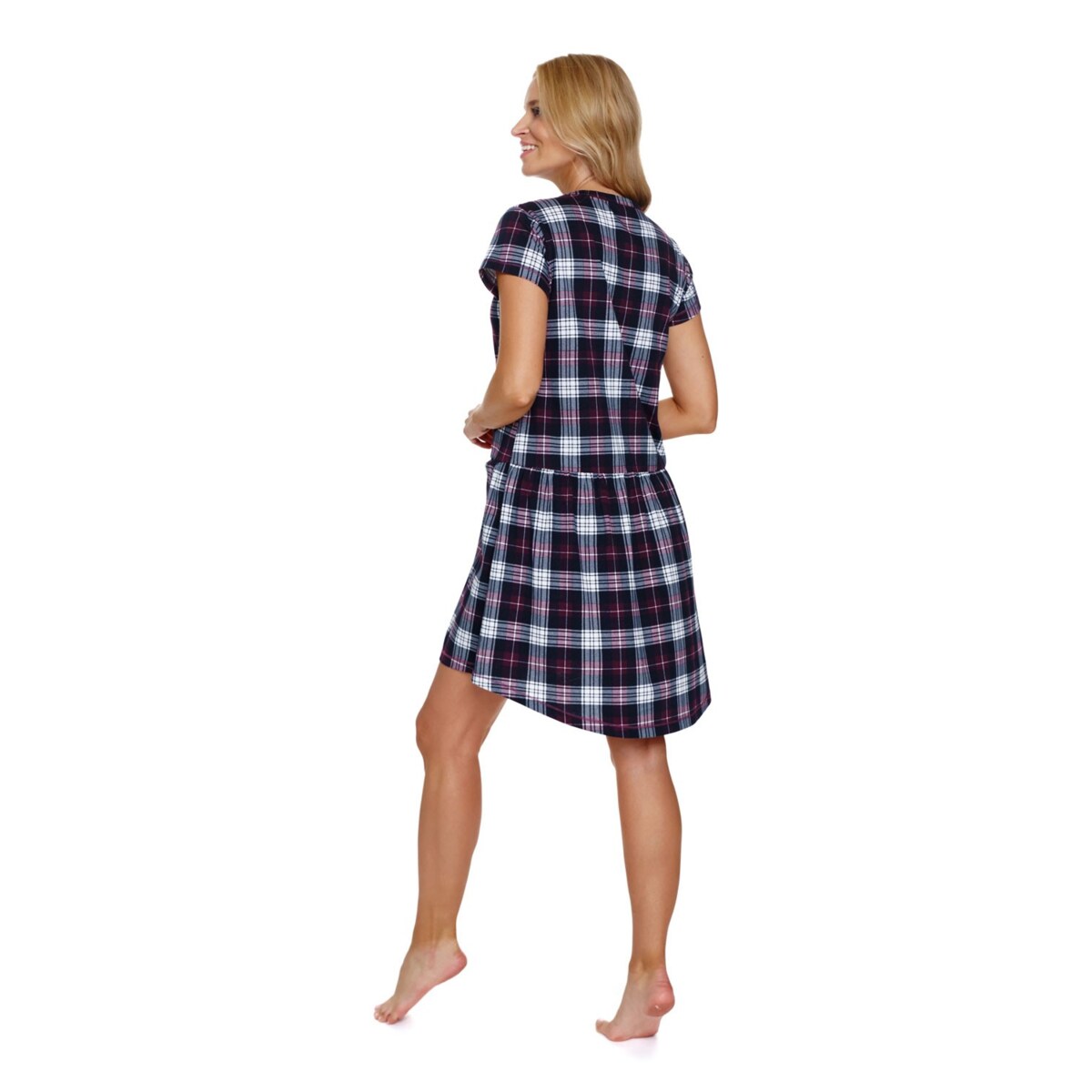 Fioletowa koszula nocna z asymetrycznym tyłem