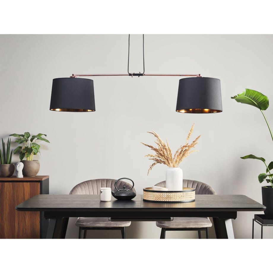 Lampa wisząca 2-punktowa czarna FUCINO
