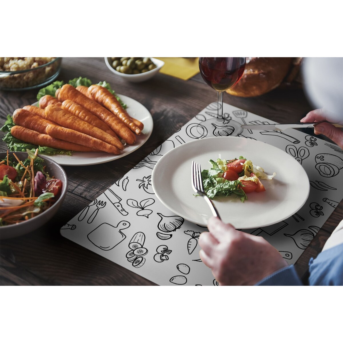 Komplet mat pod talerz Kuchenne inspiracje, 6 szt. 45x30cm