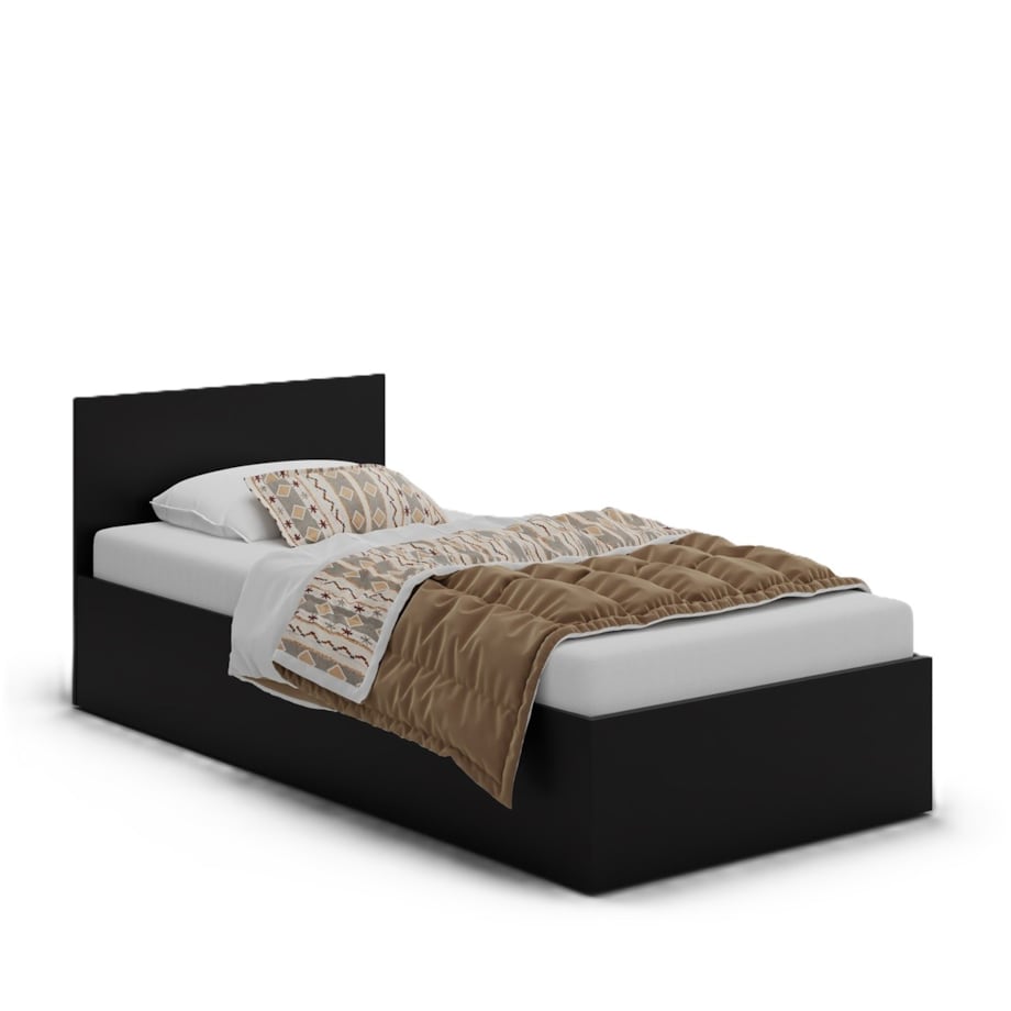 Łóżko drewniane 90x200 ALDO z pojemnikiem na pościel- czarne