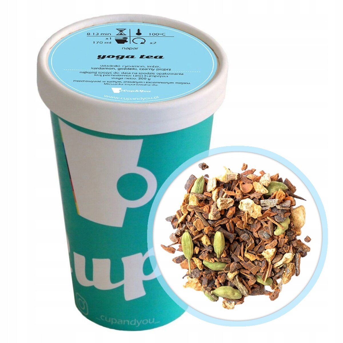 Herbata ziołowa rozgrzewająca YOGA TEA kardamon cynamon imbir goździki 200g - herbata liściasta sypana mieszanka napar susz