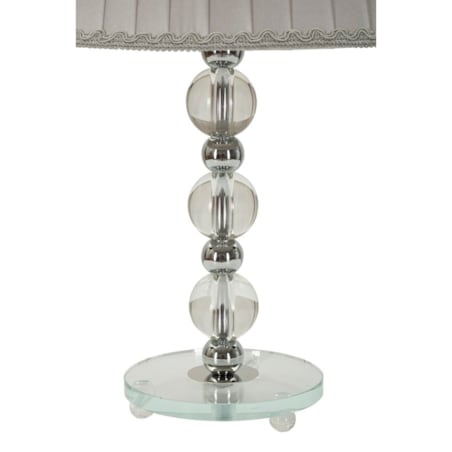 Lampa stołowa Tolly, kolor srebrny, metal, szkło i tkanina, 30 x 30 x 48 cm, 1 x E27, do salonu i sypialni, Mauro Ferretti