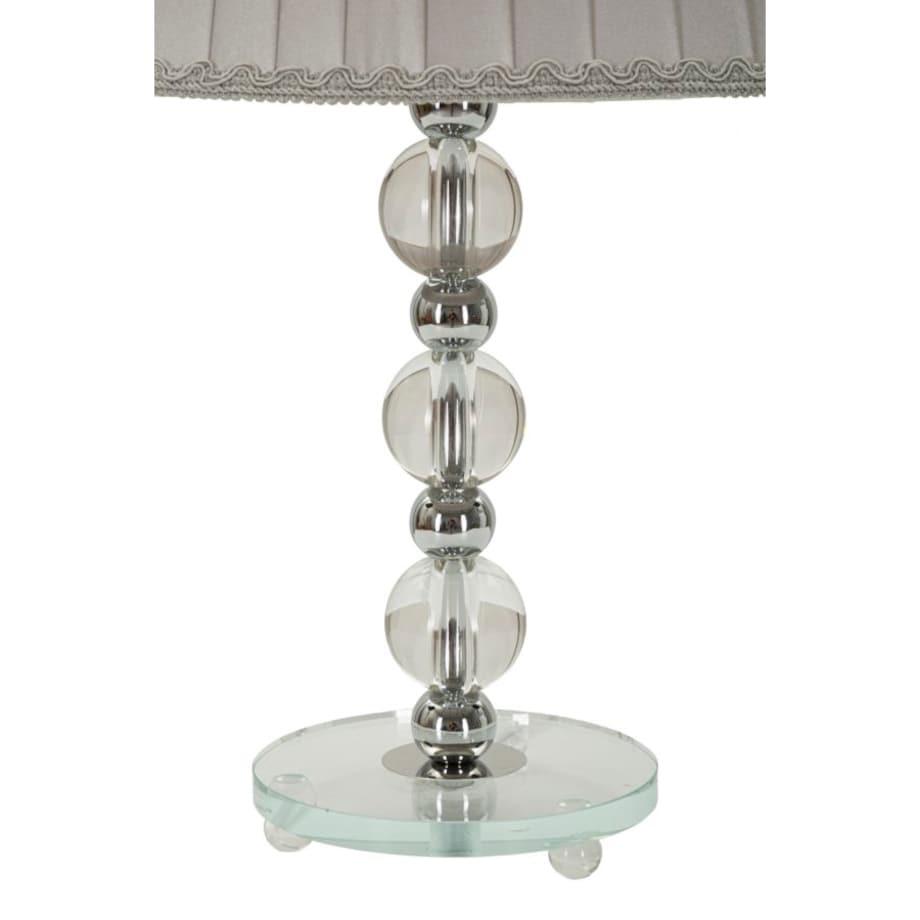 Lampa stołowa Tolly, kolor srebrny, metal, szkło i tkanina, 30 x 30 x 48 cm, 1 x E27, do salonu i sypialni, Mauro Ferretti