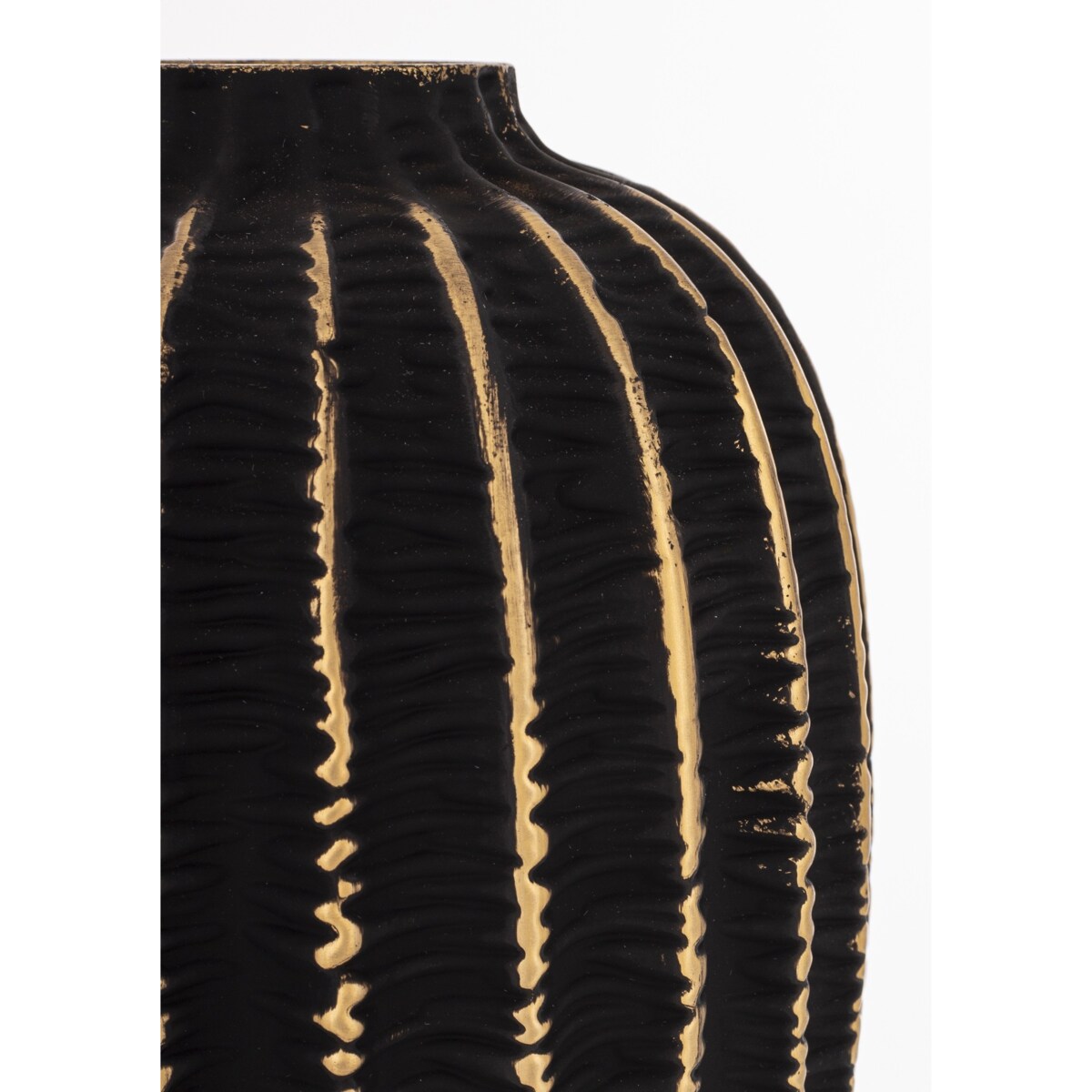 Wazon szklany 19x15x15 cm KADO-3 ze złotym prążkowaniem