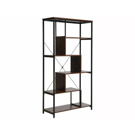 Regał na książki NET A ciemny orzech/czarny mat