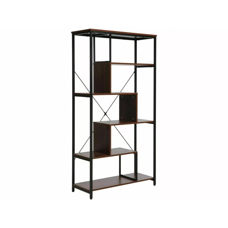 Regał na książki NET A ciemny orzech/czarny mat