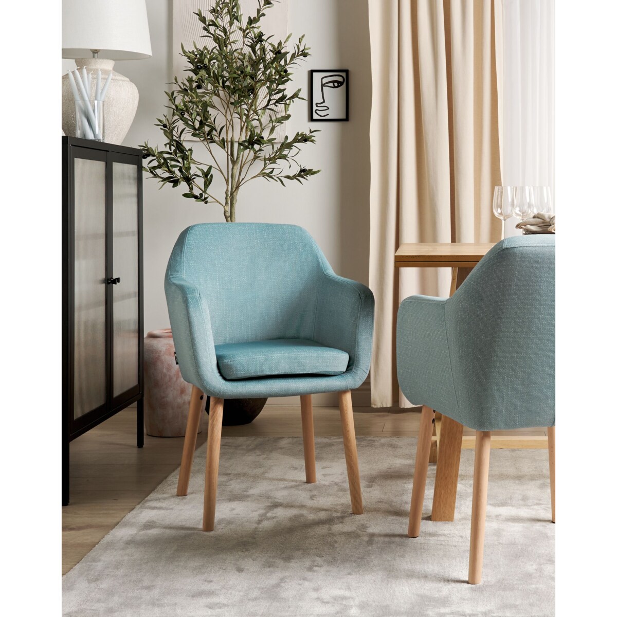 Krzesło do jadalni welurowe niebieskie YORKVILLE II