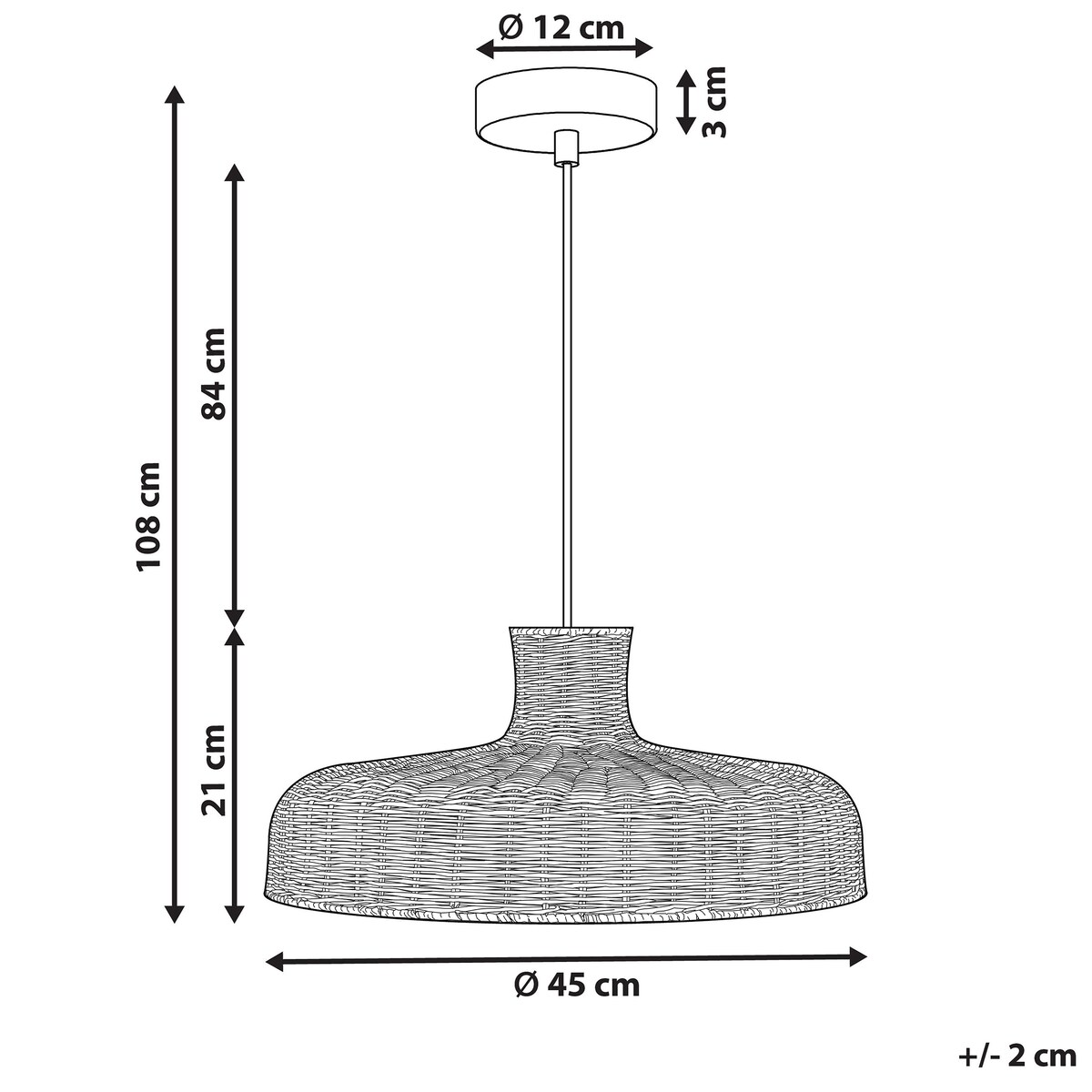 Lampa wisząca TAMARIN Rattan Naturalny