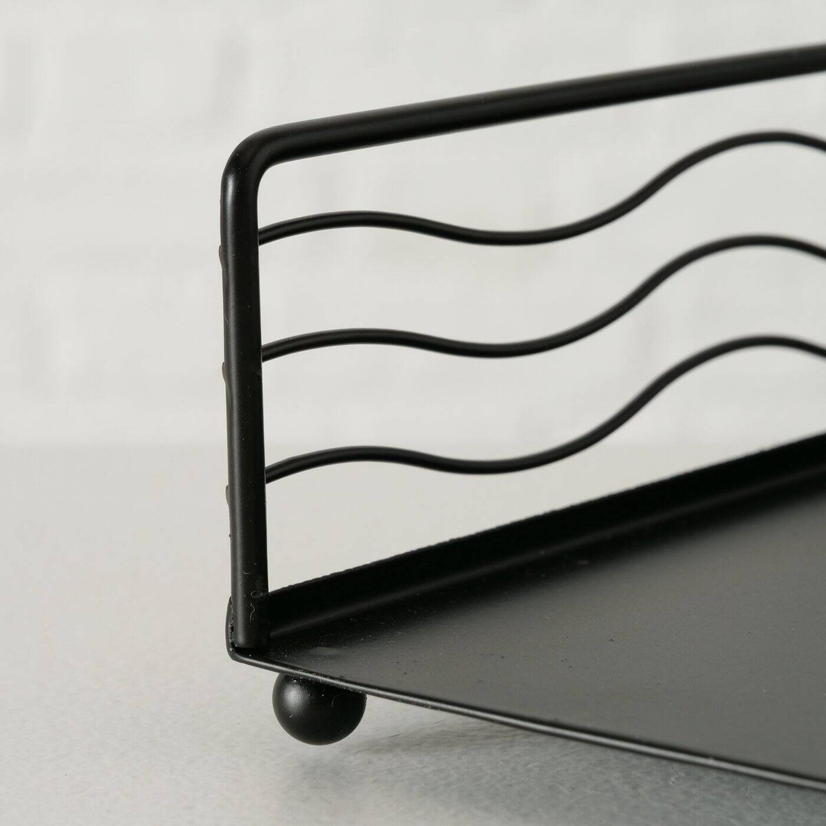 Serwetnik czarny metalowy SHIRIN, 17 x 17 cm