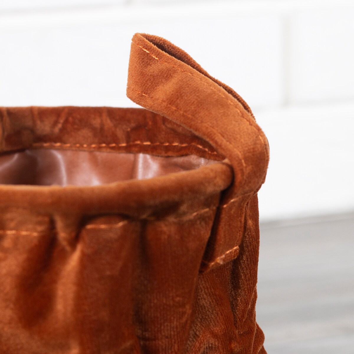 ORGANIZER AKSAMITNY na półkę KOLOR RDZAWY śr. 16cm