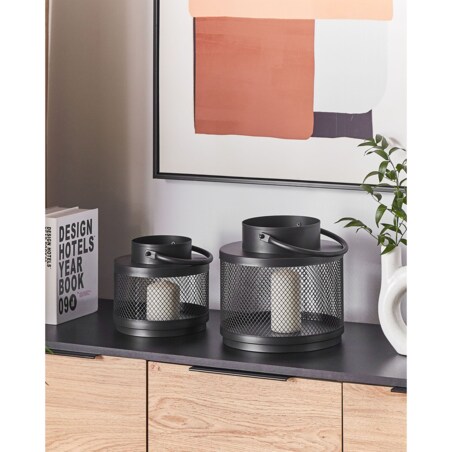 Lampion metalowy 19 cm czarny YAMDENA