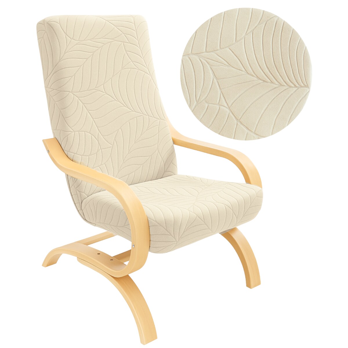 POKROWIEC NA FOTEL FINKA BEŻ KASZMIROWY WELUR ŻAKARD WZORY ELASTYCZNY [32-Z3-BKA]