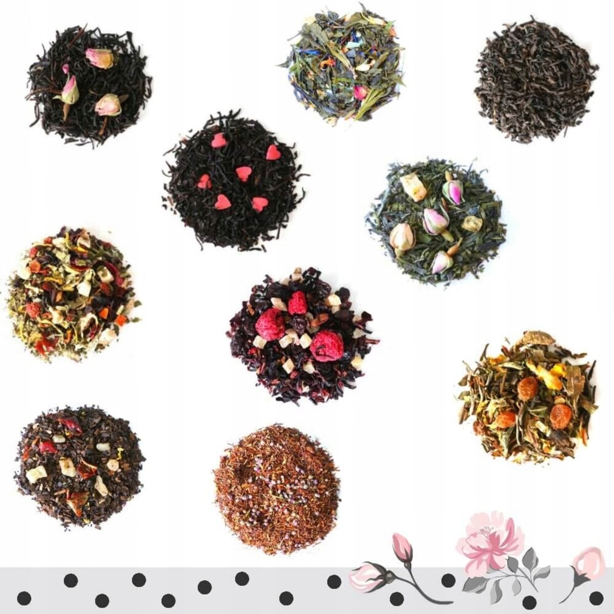 ZESTAW PREZENTOWY UPOMINKOWY BOX NA DZIEŃ MATKI URODZINY DLA MAMY TEŚCIOWEJ - MIX 10 RÓŻNYCH HERBAT SYPANYCH LIŚCIASTYCH