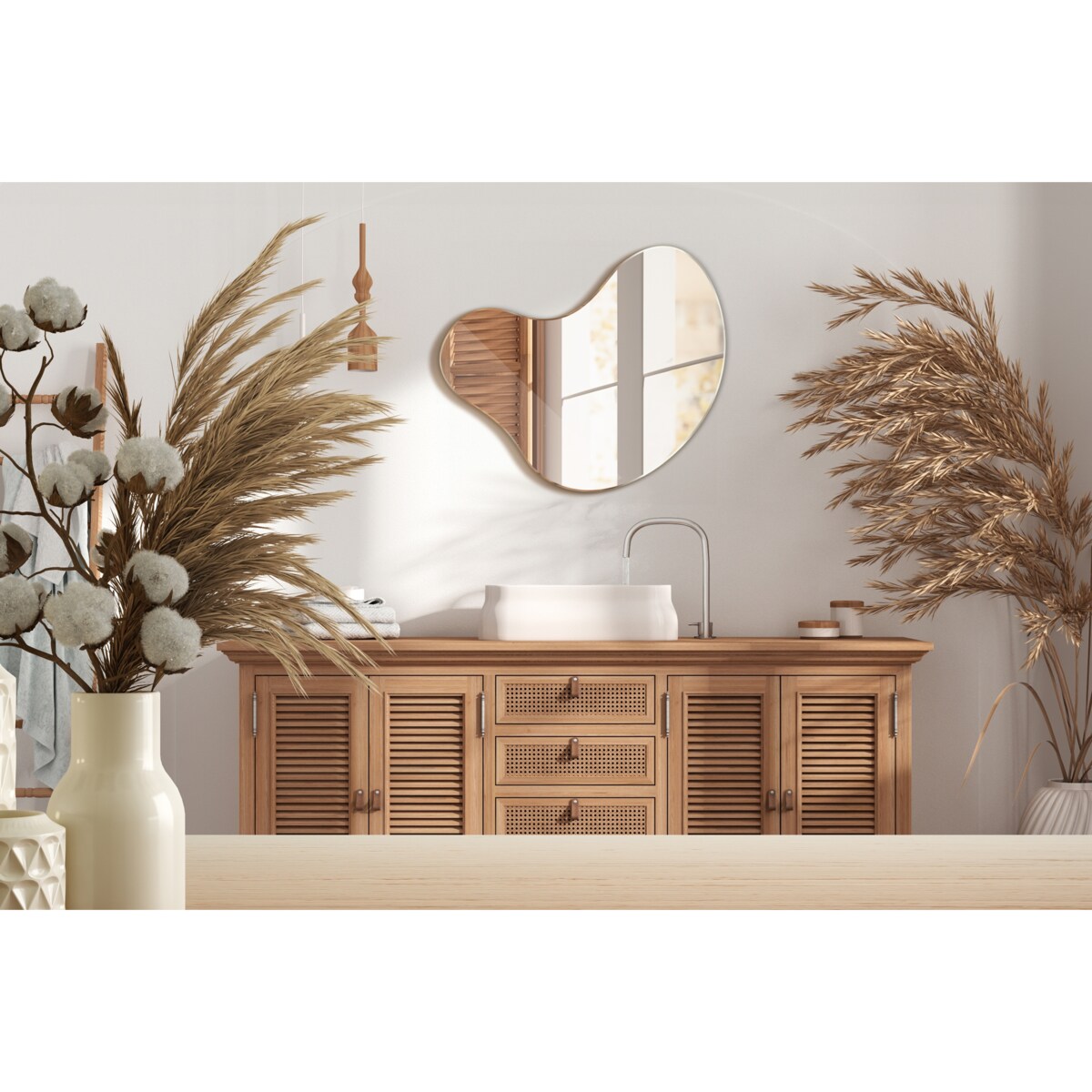 Lustro o płynnym kształcie XXL 77,3x76,6 cm