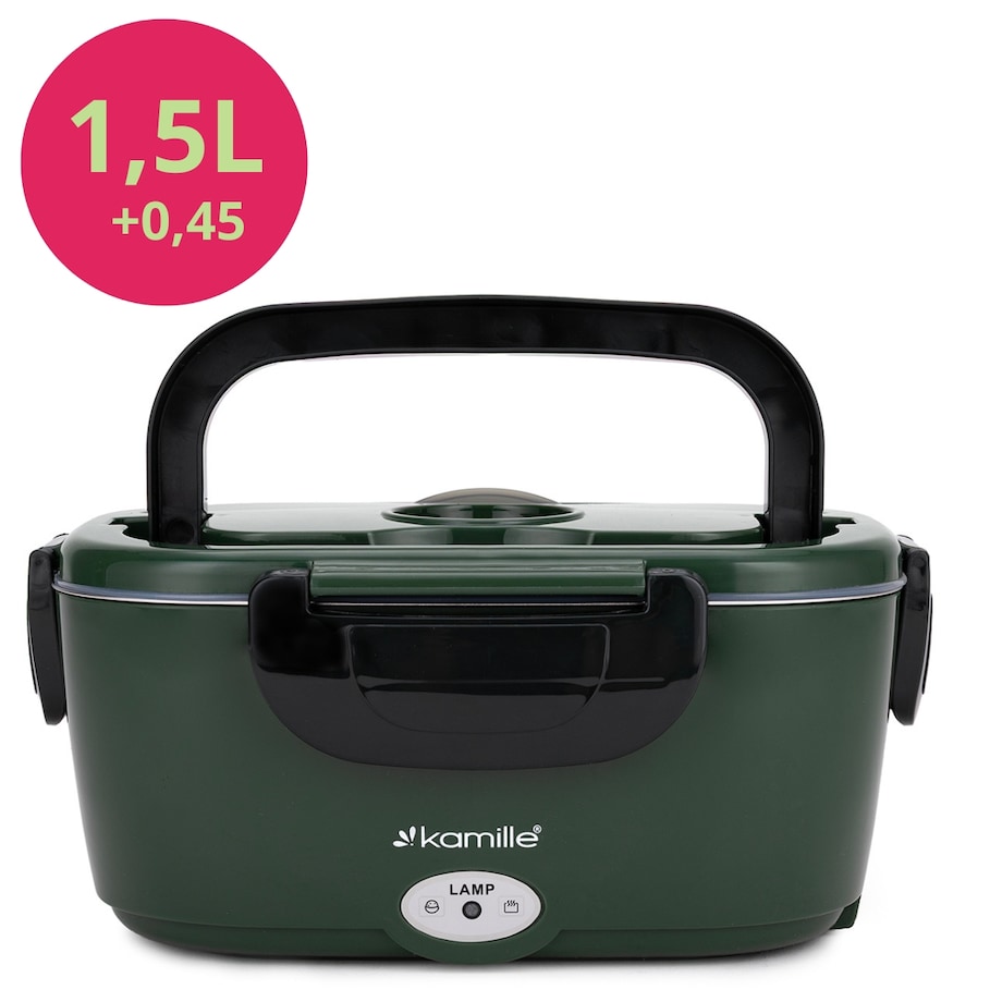 Elektryczny lunch box termos obiadowy samochodowy podgrzewany śniadaniówka do auta 1.5L KAMILLE
