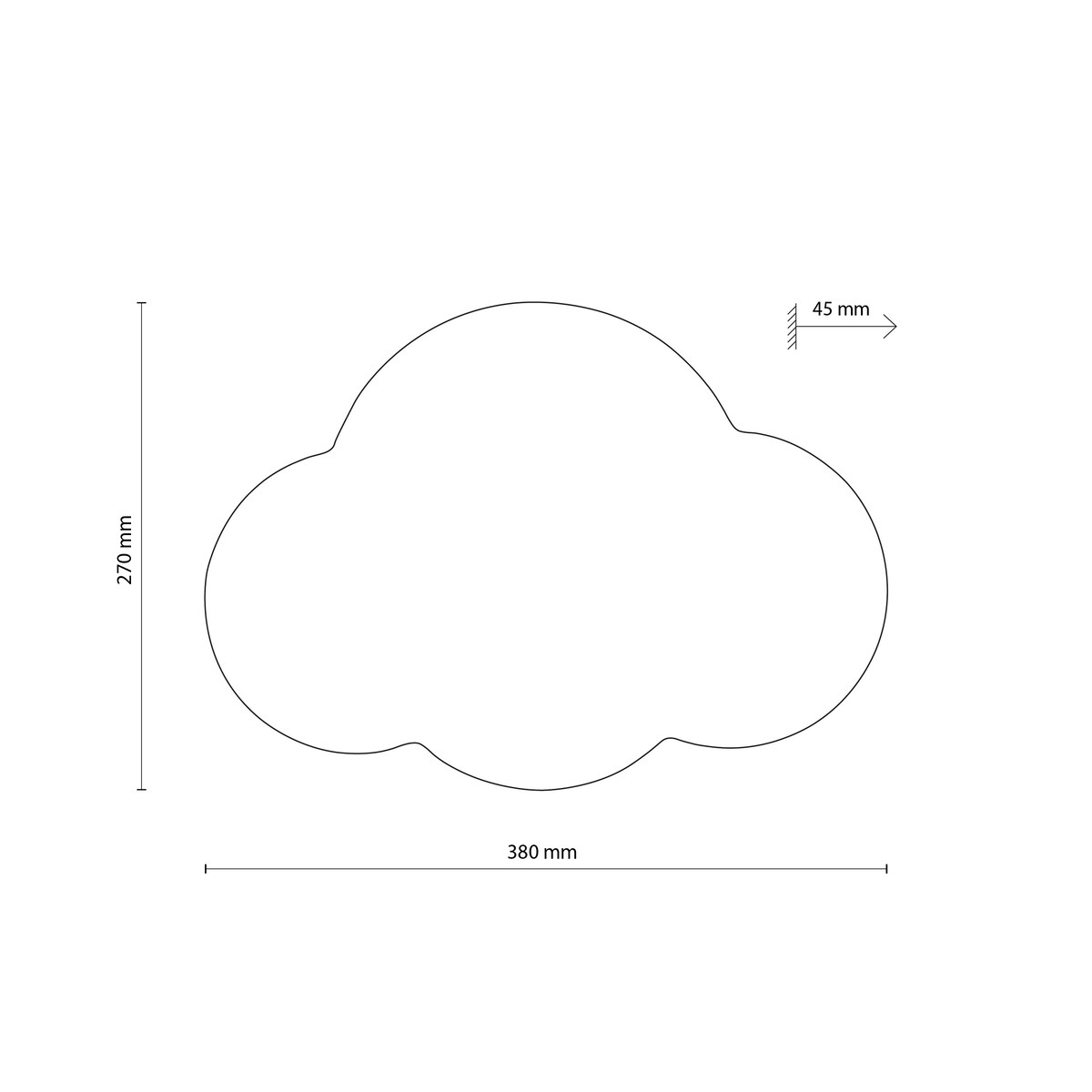 Lampa ścienna dziecięca chmura Cloud 4965 TK Lighting metalowa czarna