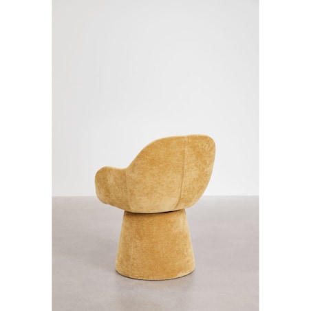 Krzesło do jadalni tapicerowane Erica z podłokietnikami musztardowe