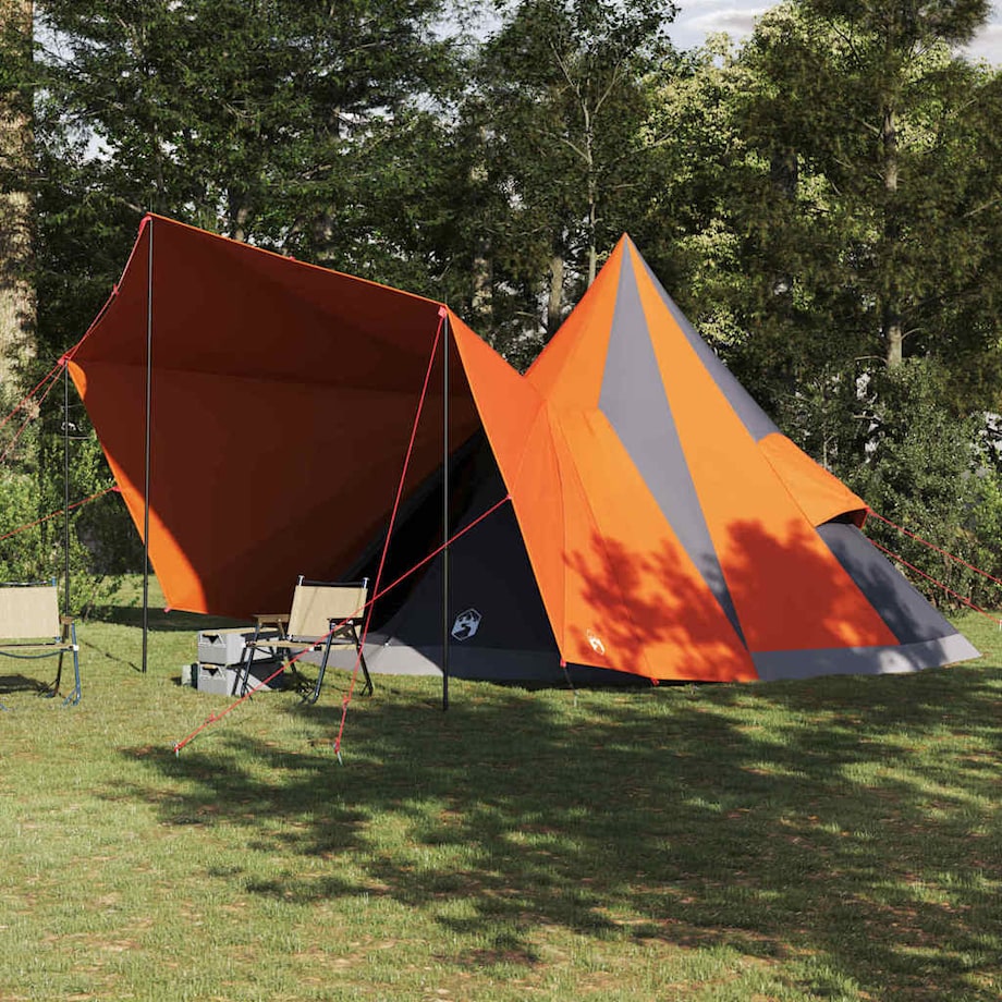 vidaXL Rodzinny namiot tipi Szary i pomarańczowy 510 x 690 x 330 cm