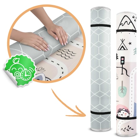 Mata piankowa edukacyjna dwustronna zwijana duża 180x150cm Nukido