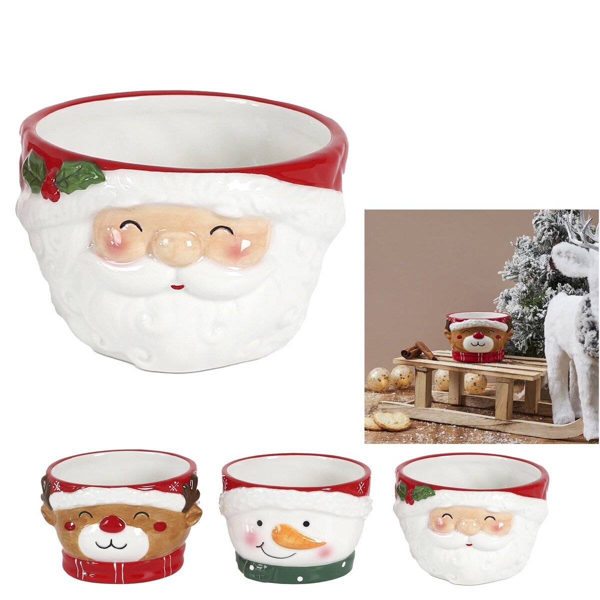 MISKA ŚWIĄTECZNA z motywem Bałwanka CERAMICZNA 200 ml