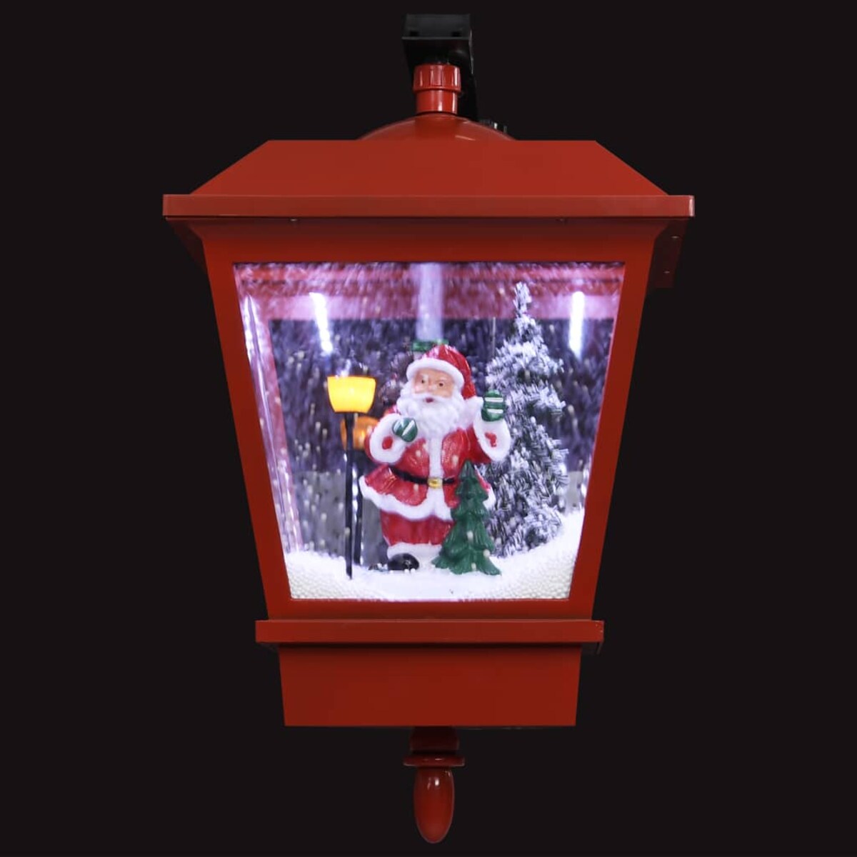 vidaXL Latarnia świąteczna LED z Mikołajem, czerwona, 40x27x45 cm