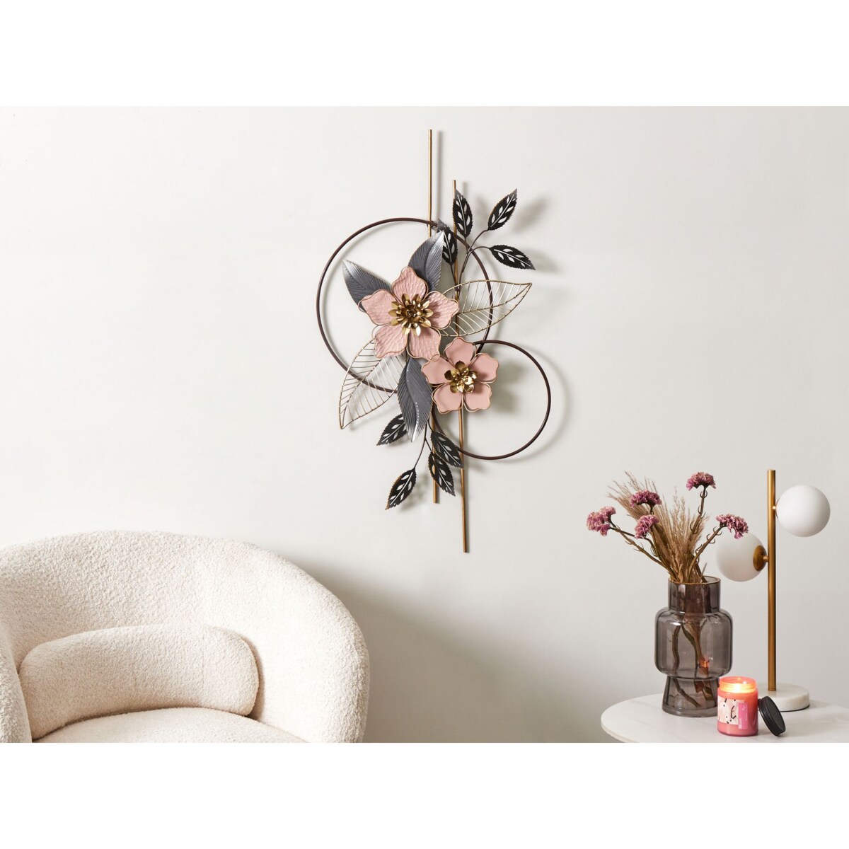 Dekoracja ścienna Kwiat BERKELIUM Metal 93 cm Kolorowy