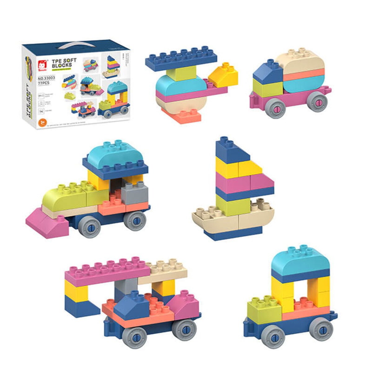 SOFT blocks - miękkie klocki konstrukcyjne 77 elementów