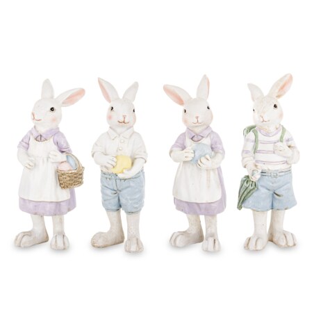 Dekoracja - 4 młode króliki 21x8x7 cm PAFFUTO