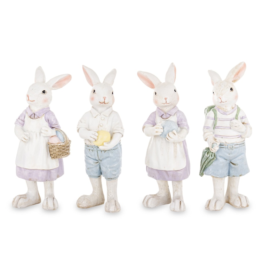 Dekoracja - 4 młode króliki 21x8x7 cm PAFFUTO