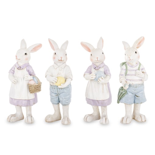 Dekoracja - 4 młode króliki 21x8x7 cm PAFFUTO