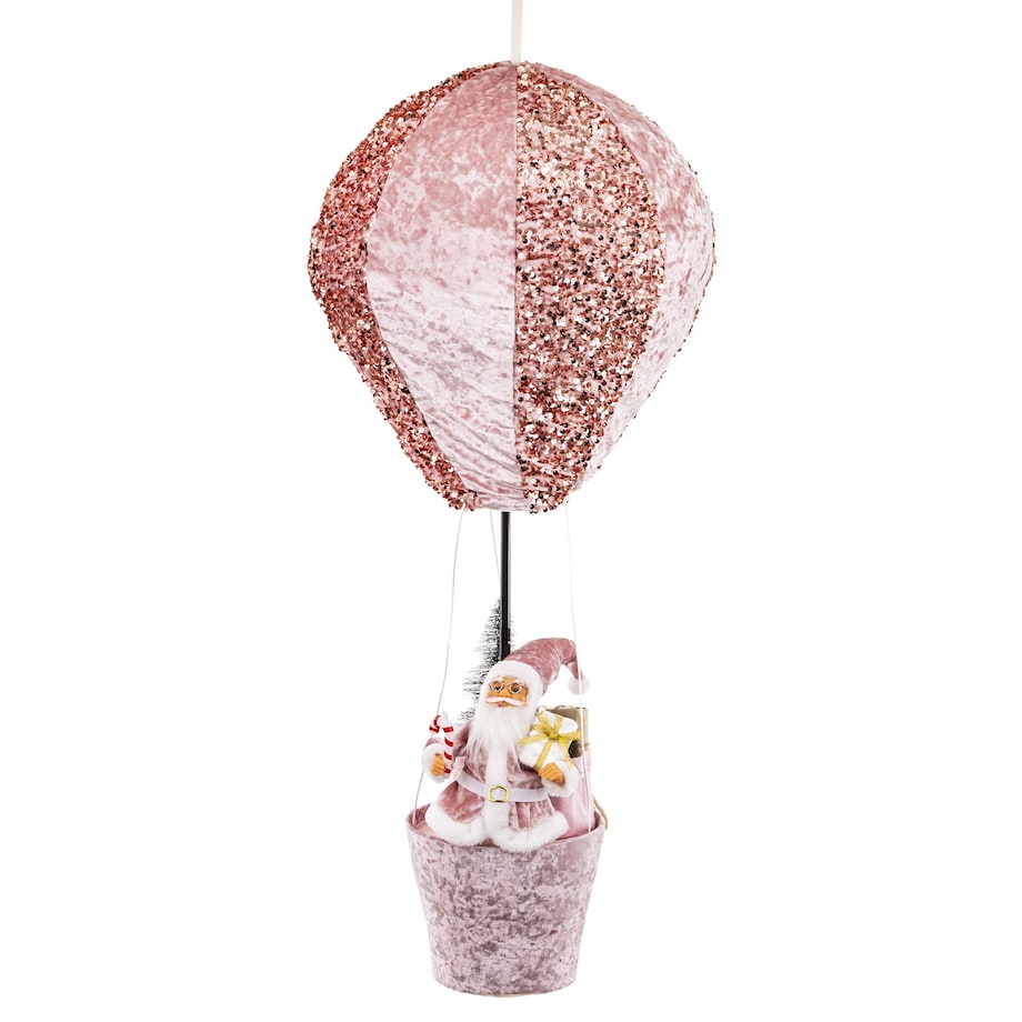 Figurka - Mikołaj w balonie 93x37x37 cm BALOON różowy
