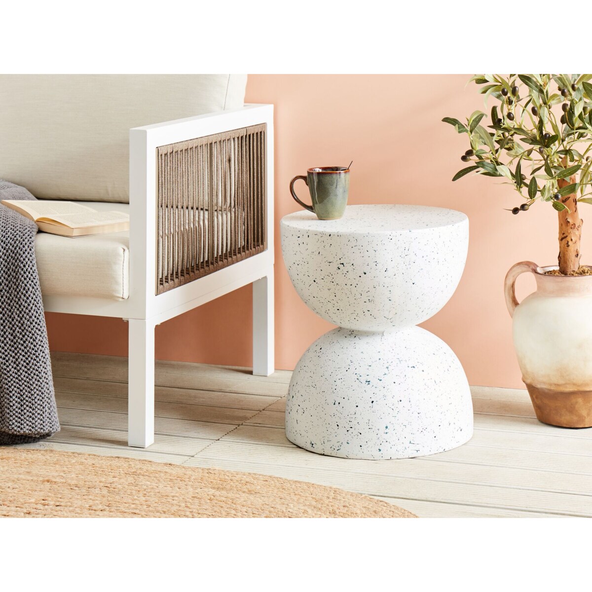 Stolik pomocniczy CAORIA Biały