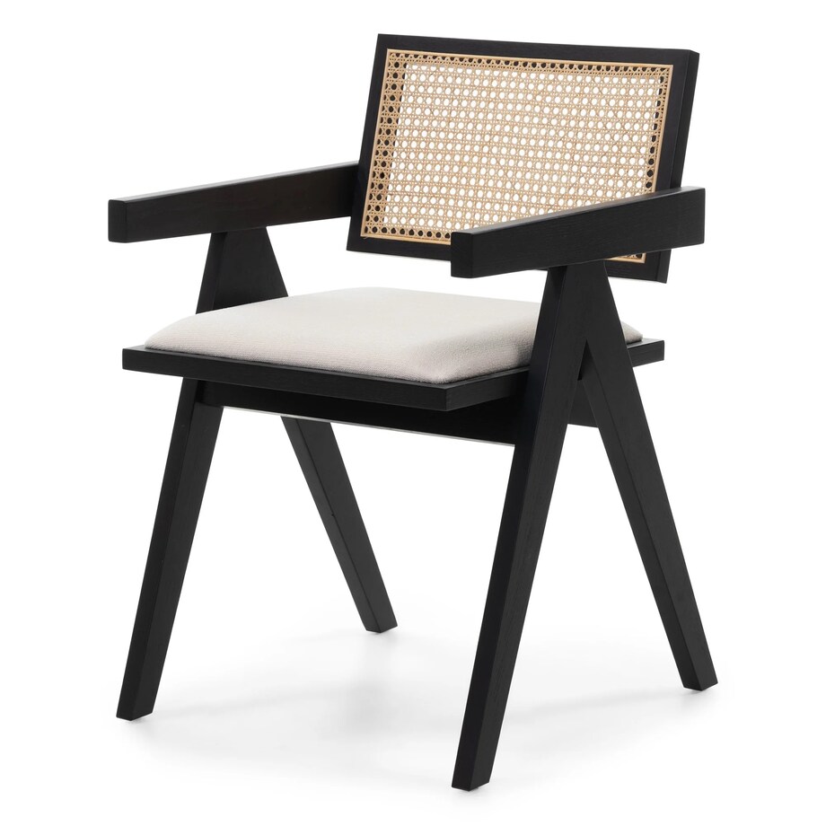 Krzesło z podłokietnikami, miękkie siedzisko, KIEMER - III czarne