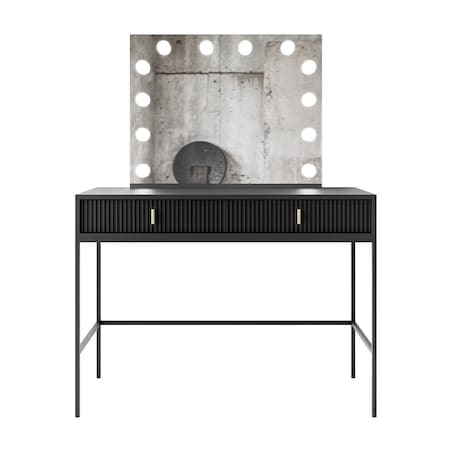 Toaletka MIDNIGHT ELITE z lustrem LED na stelażu, czarna