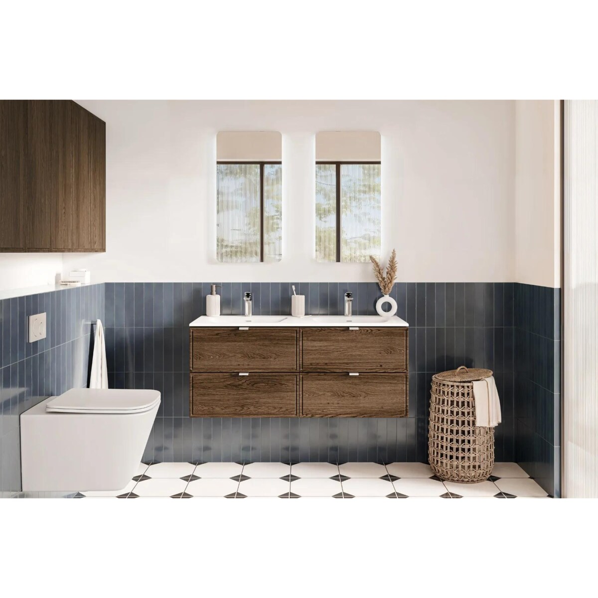 Szafka pod umywalkę TALIA CASELLA 2S 80cm dąb casella/czarny mat