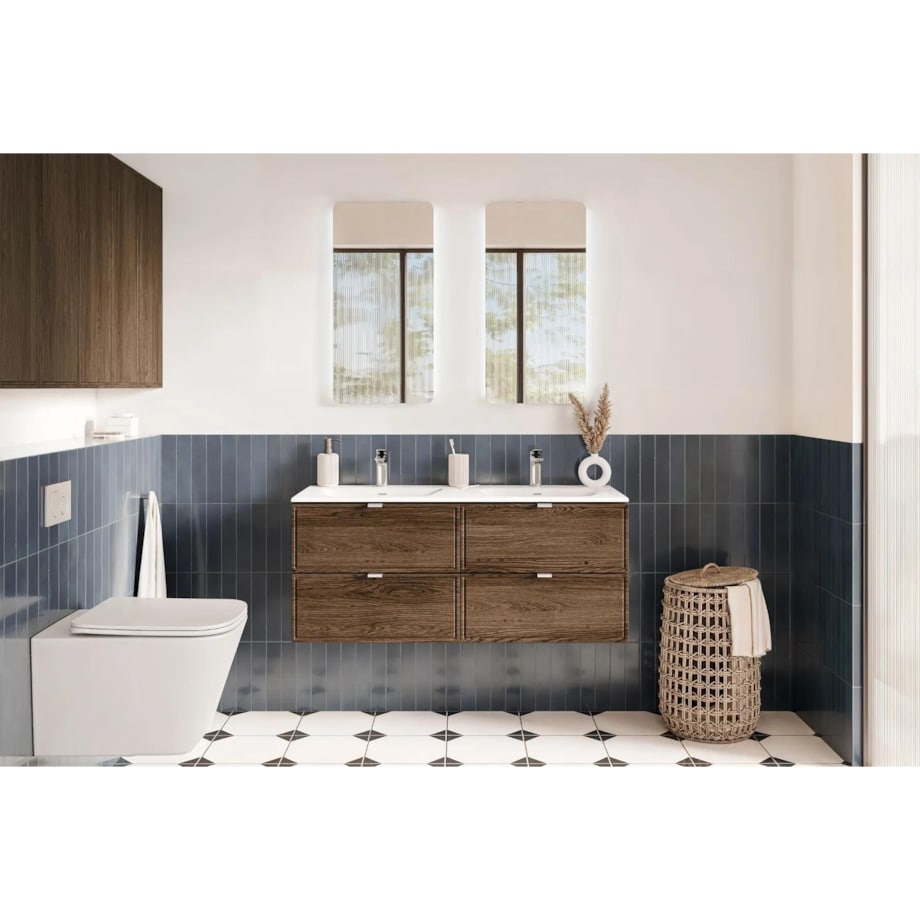 Szafka pod umywalkę TALIA CASELLA 2S 80cm dąb casella/czarny mat