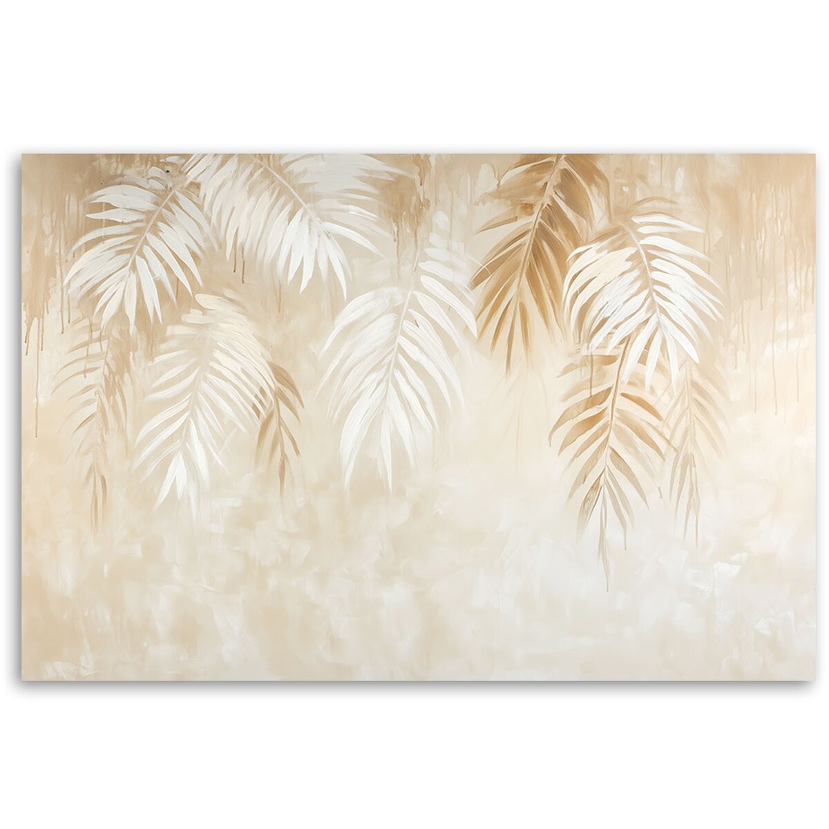 Fototapeta, Beżowe liście tropikalnych palm w stylu boho 400x280