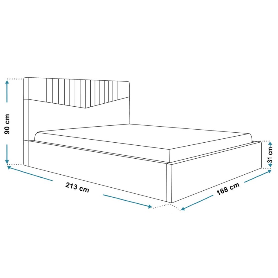 Łóżko tapicerowane 140x200 OLDO 7 z pojemniekim- butelkowa zieleń