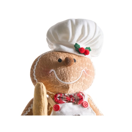 Zestaw 2 dekoracji świątecznych EIKEREN Piernikowy ludzik 55 cm Brązowy