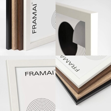 Ramka na zdjęcia 40x60 cm biała rama MDF z plexi do powieszenia pion poziom klasyczna prostokątna ramka FRAMAI®