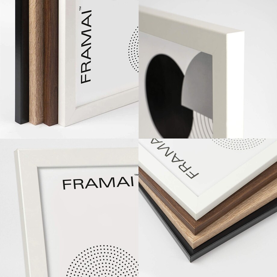 Ramka na zdjęcia 40x60 cm biała rama MDF z plexi do powieszenia pion poziom klasyczna prostokątna ramka FRAMAI®