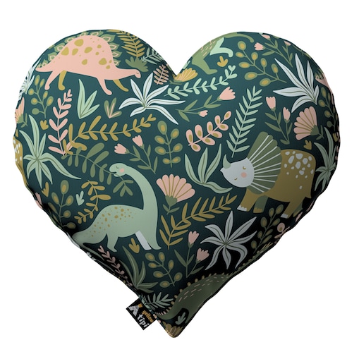 Poduszka Heart of Love, dinozaury na zielonym tle, 45x15x45cm, Magic Collection