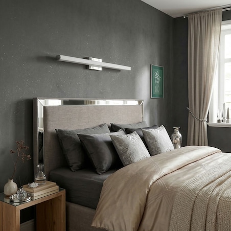 Kinkiet App1847-1W 80Cm Led Chrom, Metal, Tworzywo Sztuczne