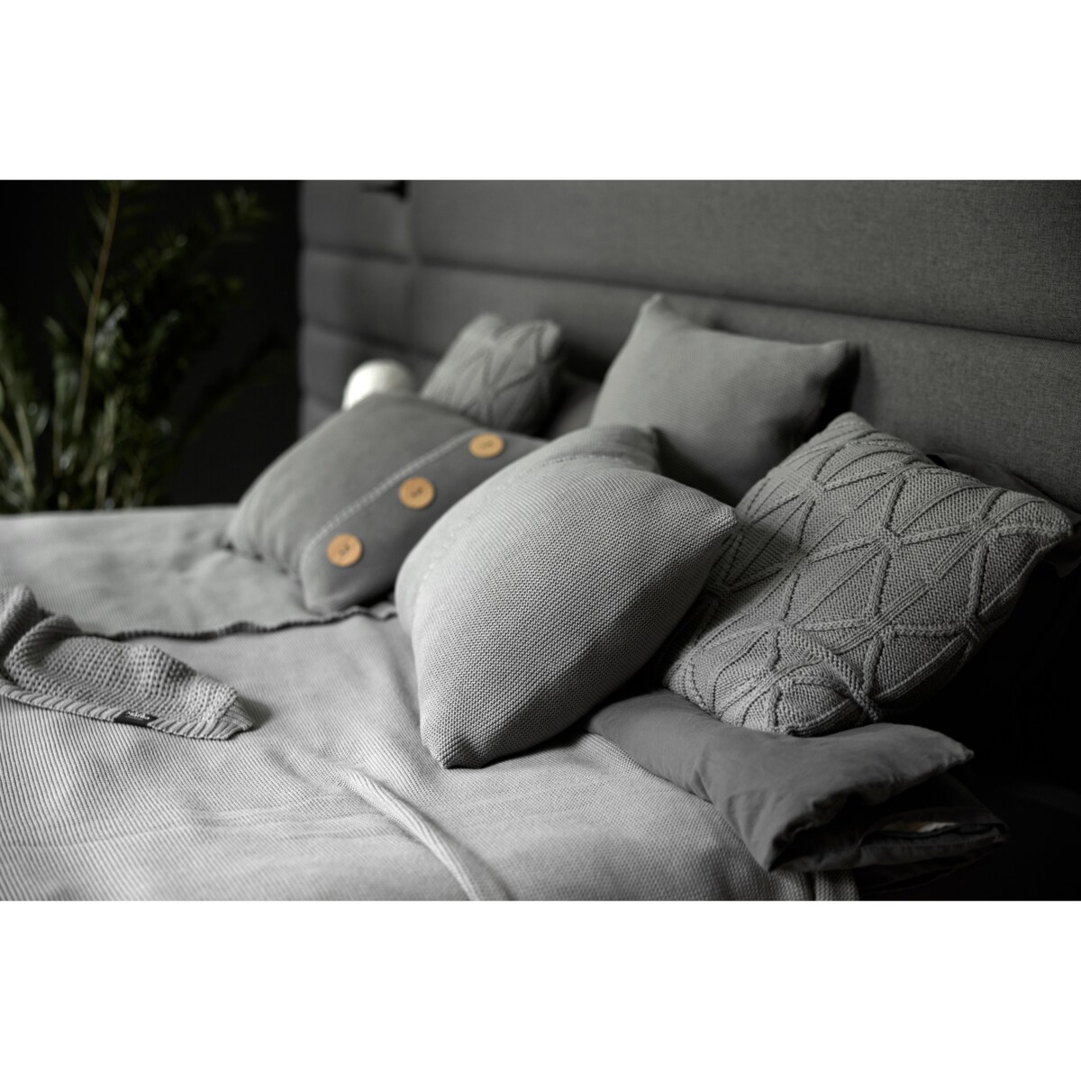 Poszewka brytyjska kwadratowa szara, 50 x 50 cm, La Manta