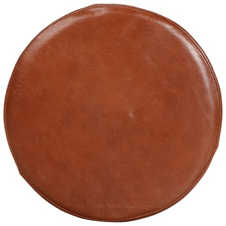 vidaXL Stołki barowe, 2 szt., skóra naturalna i lite drewno akacjowe