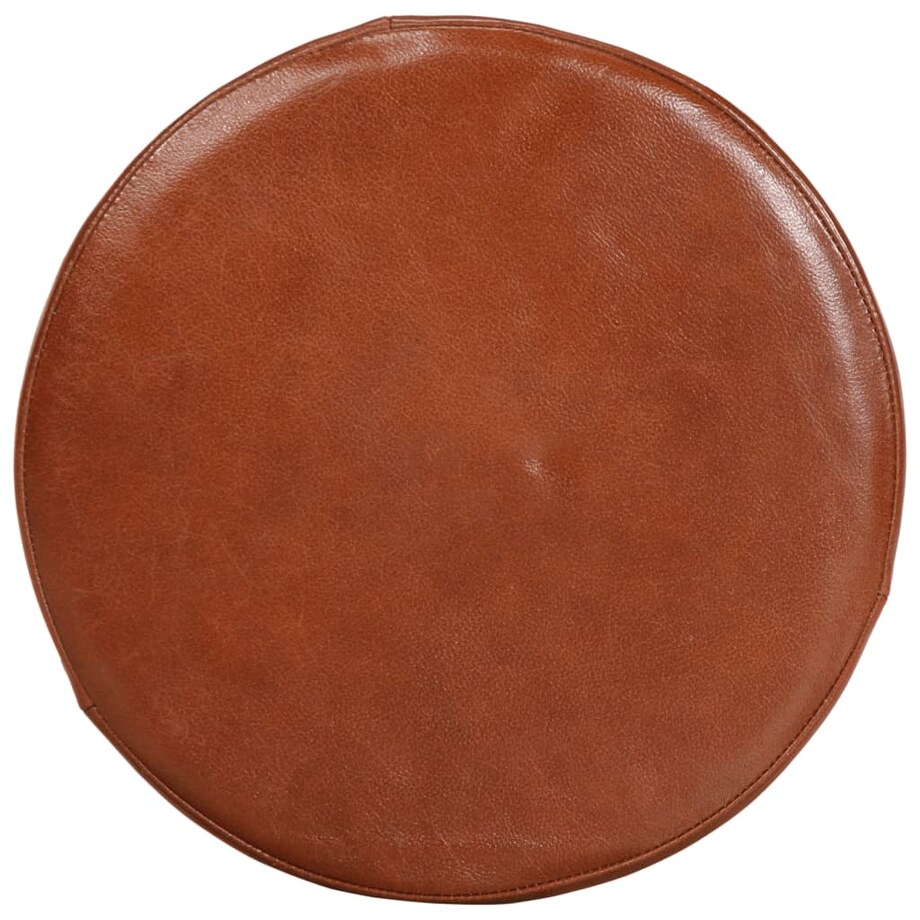 vidaXL Stołki barowe, 2 szt., skóra naturalna i lite drewno akacjowe