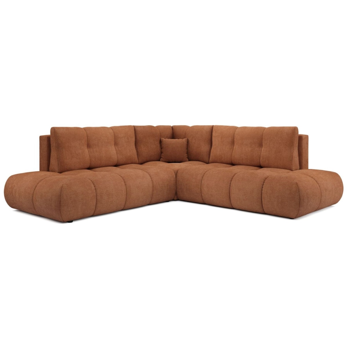 Narożnik pikowany, rozkładany z funkcją spania SOHI, Flow 09 - ceglany