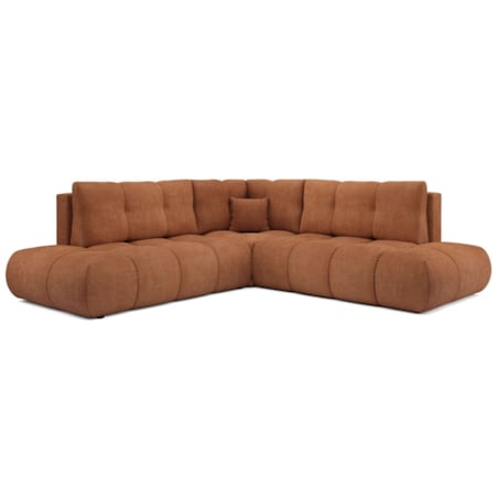 Narożnik pikowany, rozkładany z funkcją spania SOHI, Flow 09 - ceglany